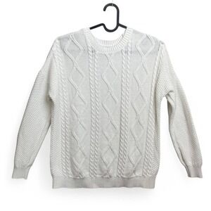 Hollister Y2K Preppy Fisherman Chunky Cable Knit Sweater Women Small Coastal 90s